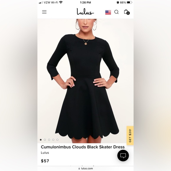 Lulu’s Scalloped Skater Dress in Burgundy - Picture 3 of 3